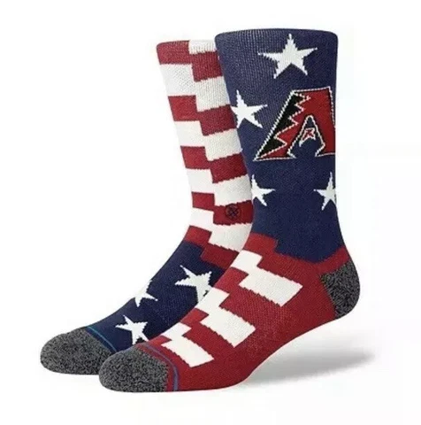 Men’s STANCE Arizona Diamondbacks Brigade Crew Socks USA Salute Size 9-13 Large Cover
