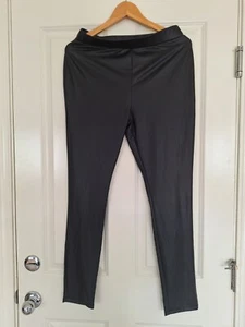 Kardashian Kollection faux leather black Leggings Sz L - Picture 1 of 8