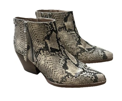 Sam Edelman Boots Sz 7 Snakeskin Ankle Western Double Zip Walden Pointed Toe - Image 1 of 4