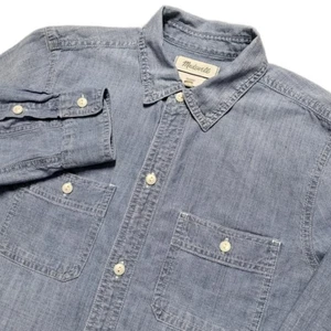 Madewell Chambray Shirt Mens M Long Sleeve 100% Cotton Button-Up - Picture 1 of 14