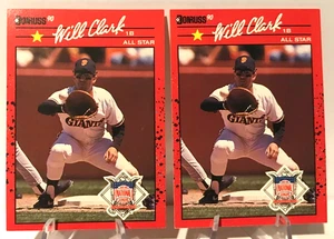 1990 Donruss Baseball Will Clark No Dot Error & Corrected Cards NM/MT RARE - Bild 1 von 6