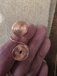 TOE RING Healing Pure Solid Copper SPIRAL Toe Ring  adjustable Handmade by d - Picture 1 of 4