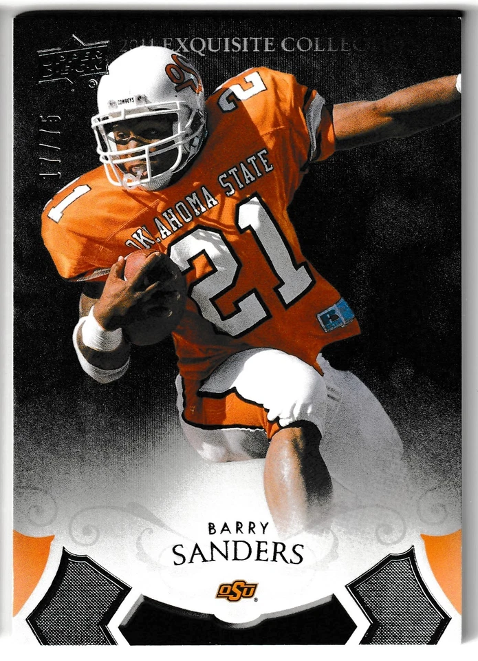 2011 Upper Deck Exquisite Collection 17/75 Barry Sanders OSU Cowboys #2 - Image 1 of 1