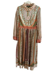 Mooerkerr Damenkleid Größe XL Bohemian Bauern Langarm bunt gefüttert - Bild 1 von 12