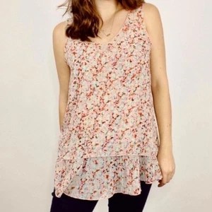 Cabi Bella Floral Tiered Tank Top Size Medium Sleeveless Chiffon Style 5032 - Picture 1 of 10