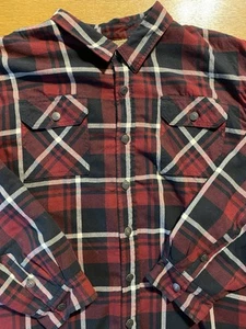 Wrangler Men's 3XL Sherpa Lined Flannel Button Shirt Jacket Black Red White - Picture 1 of 10