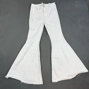 We The Free People Flare Jeans Womens 26 White Denim High Rise Bell Bottom - Picture 1 of 9