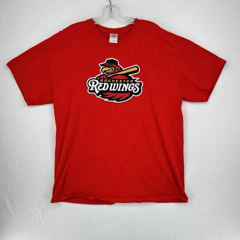 Rochester Red Wings Baseball Men's T Shirt - Size XL - Red Cover