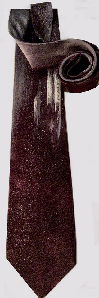 Vintage 70’s Pierre Cardin Tie 4” Maroon & Silver Abstract Design 100% Silk EUC - Image 1 of 4