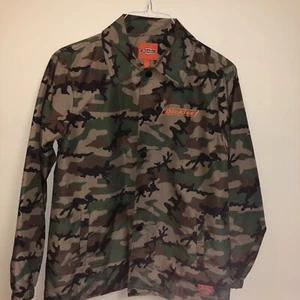 DICKIES  Jacket CAMO MEDIUM Hunter Nylon RETRO ORANGE LOGO Skater Stylish RARE - Picture 1 of 8