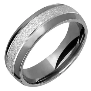 Nuevo Anillo de Titanio para Hombre con Incrustación de Oro Blanco 14k Banda de Boda Calce Cómodo Hecho a Mano - Imagen 1 de 1