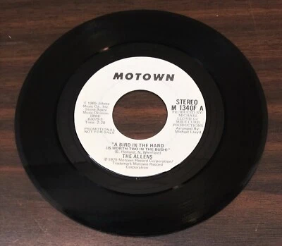 45 rpm soul THE ALLENS - A Bird in the Hand - mono/stereo promo 1975 Motown 1340 - Image 1 of 2