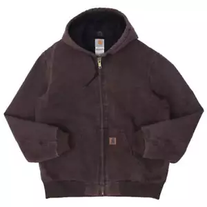 Mens Carhartt J130 CHT Quilted Lined Hooded Work Jacket Size M - Picture 1 of 3