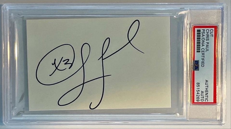 克里斯·保罗金州勇士队 NBA 签名亲笔签名 3x5 索引卡 PSA/DNA — 第 1/1 张图片