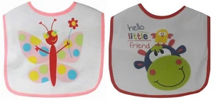 Paquete de 2 baberos para bebés Little Mimos bebés niños pequeños impermeables - Imagen 1 de 3