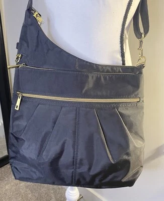 Travelon Anti-Theft 3 Compartment Crossbody Black Nylon Purse Handbag Travel Bag - Image 1 of 4