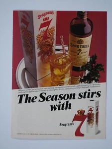 Christmas Seagram's 7 Vintage 1981 Original Print Ad 8.5 x 11" - Picture 1 of 2