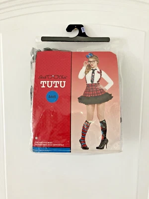 Geek Chic Adult Tutu Red Plaid and Black Tulle Nerdy One Size Fits Most - Image 1 of 4