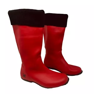 Butterfly Twists Windsor Botas de Lluvia de Goma Rojo Negro Talla 39 EE. UU. 9 Plegables - Imagen 1 de 9