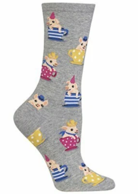 热卖袜 茶杯 猪船袜 鞋码 4-10.5 猪 茶杯 袜 灰色 罕见 — 第 1/3 张图片