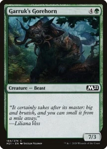 Garruk's Gorehorn Foil (184) Set Base 2021 M21 MTG Magic - Foto 1 di 1