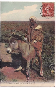 *** (Algérie) ORAN _ Arabe sur son Ane *** CPA Animée - 1907 - Picture 1 of 2