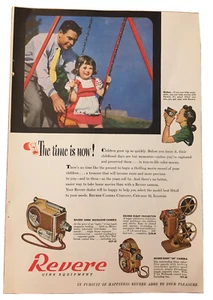 Anuncio impreso de proyectores de cámara de cine Revere Cine Equipment 1948 vintage - Imagen 1 de 3