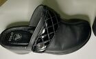 Crocs Womens Clogs Cobbler Quilt Strap Black Leather Shoes Size 5