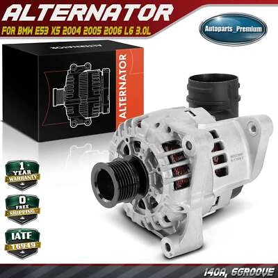 Alternador nuevo para BMW E53 X5 2004 2005 2006 L6 3.0L 140A 12V CW polea de 6 ranuras Foto 1 de 4