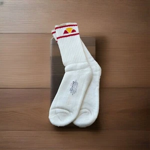 VTG Socks ELLESSE Sport Tennis Crew 80s 9-11 90’s Acrylic Red/Yellow Preworn - Picture 1 of 5