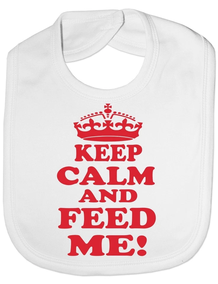 PRINTSHOP2000 Keep Calm And Feed Me Baby Fütterlätzchen Geschenk