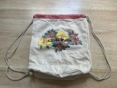 DAKINE HAWAII Aloha Floral Beige/Pink Canvas Drawstring Backpack - Image 1 of 4