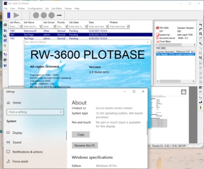 Ricoh RW-3600 Wideformat Windows 10 Computer with Plotbase Scantool 3.9 Software - Image 1 of 4