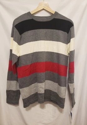 GreenDog Sweater Young Men Sz Medium Heather Gray Striped 74-100 lbs - Image 1 of 4