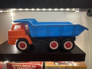 Vintage 70er Jahre großer Kunststoff Muldenkipper! BICOLOR - Brasilien. Orange und Blau. - Bild 1 von 13