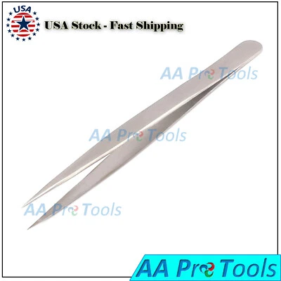 AA PRO Jewelers Forceps #1 Straight TIP for Ophthalmology, 12 cm Length, Best Quality