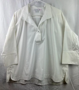 J JILL Womens Tunic Top Size XL White Popover 3/4 Sleeve. EXE - Picture 1 of 6