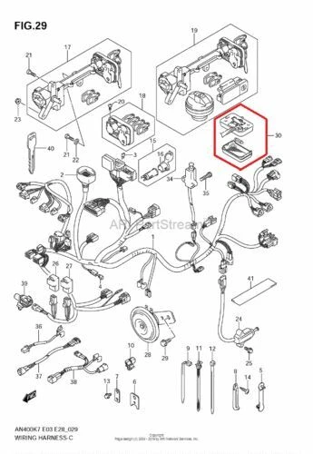 NEW OEM SUZUKI AN400K7 BURGMAN TRUNK BOX LAMP ASSEMBLY Foto 1 de 1