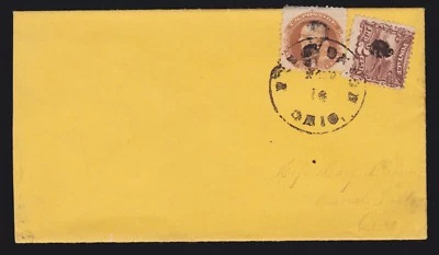 US 112 & 113 1c & 2c 1869 Issue on Ohio Cover SCV $300+ - Image 1 of 2