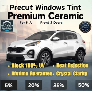 Película/tinte de ventana de cerámica precortada para cualquier KIA-Frontal 2 puertas cerámica premium - Imagen 1 de 9