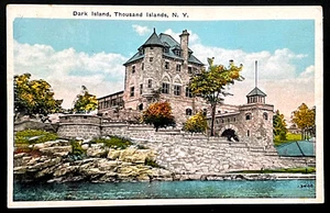 Thousand Islands New York Dark Island 1933 gestempelt Vintage Leinen NY Postkarte - Bild 1 von 2