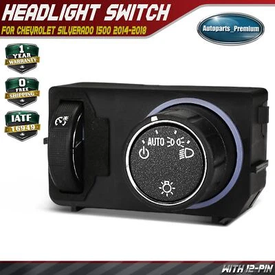 Interruptor de faros para Chevy Silverado 1500 2014-2018 GMC Sierra 1500 2015-2017 Foto 1 de 4