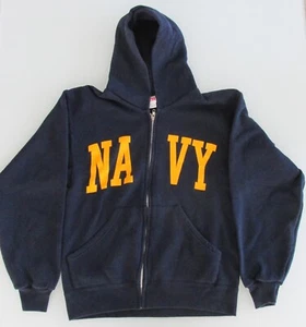 Navy Children's Unisex Full Zip Hoodie Sweatshirt Size Medium - Picture 1 of 5