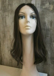 NWT NEW YAFFA WIG 100% DARK BROWN EUROPEAN VIRGIN KOSHER HUMAN HAIR 20" LACE TOP - Picture 1 of 8