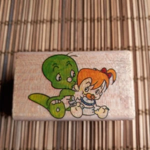 Dooly The Little Dinosaur Cartoon Rubber Stamp F48 - Picture 1 of 5