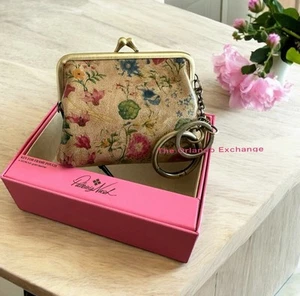 NEW Patricia Nash Borse Leather Coin Purse Prairie Rose Bag Ring Key (MSRP $49) - Picture 1 of 7