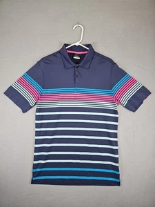 Nike Golf Dri-Fit Men’s Small Blue Striped Short Sleeve Performance Polo - Picture 1 of 8