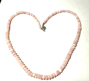 JTV Peruvian Pink Opal Rondell Faceted Bead Necklace 20 BBJ Designer NEW - Picture 1 of 4