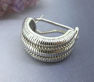 Judith Ripka Sterling Silver Half Semi Hoop Huggie ONE (1) Earring Omega Back - Picture 1 of 4