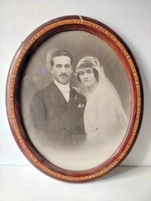 CADRE OVALE ANCIEN FIN BOIS NICE OLD WOOD FRAME ENCADREM NON DÉMONTÉ A RESTAURER - Photo 1/4